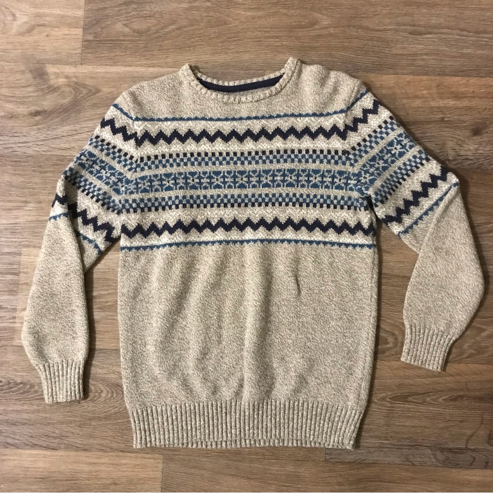 O’Hanlon Mills Men's Beige Wool Sweater - Size Small